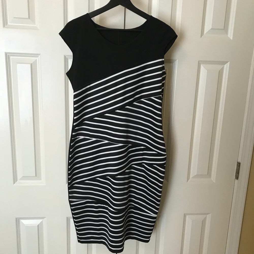 Black & White striped bodycon dress